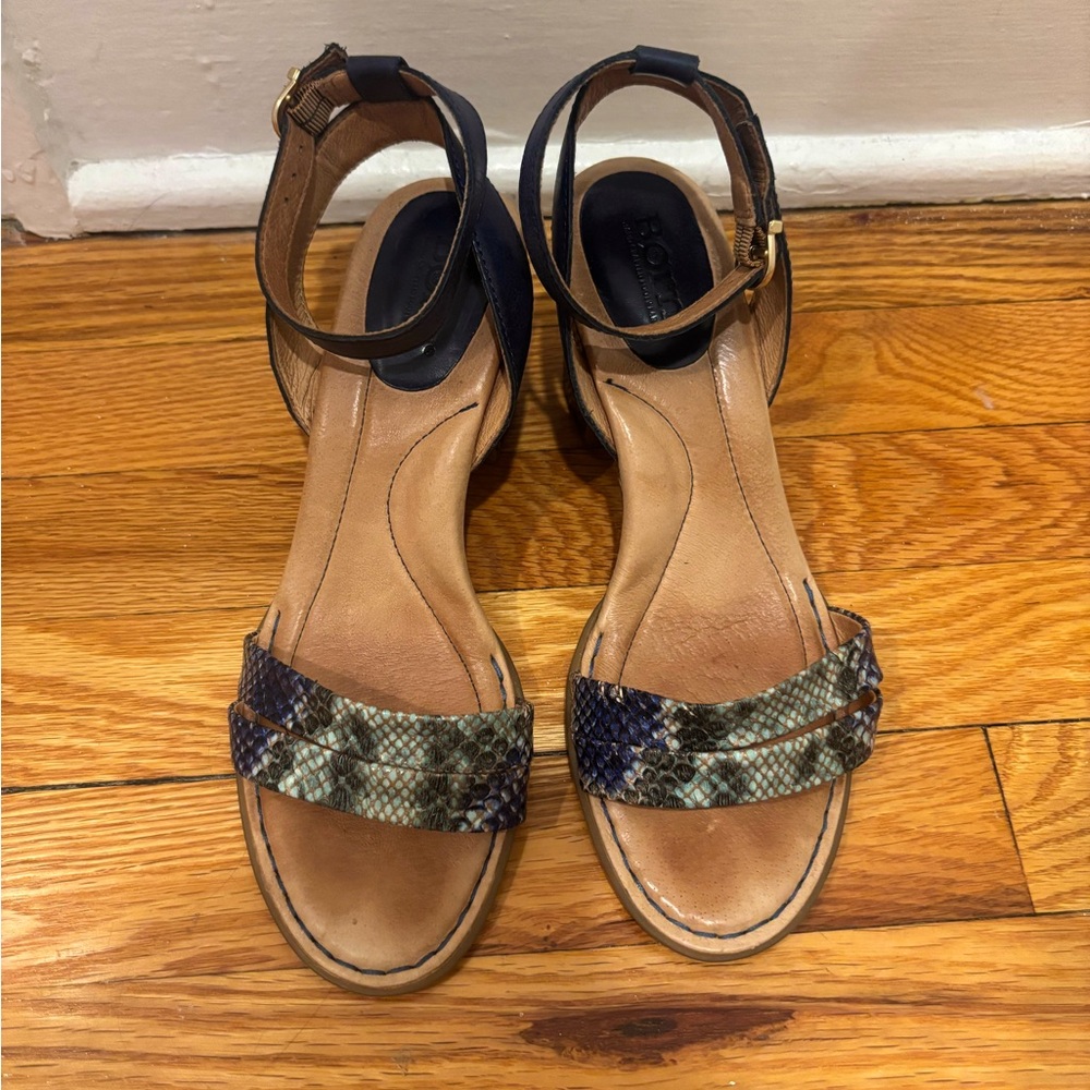Born “Frilli” Blue Snakeskin Heels